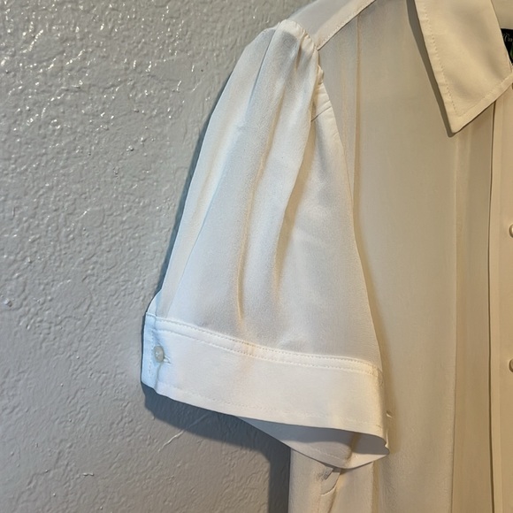 J Crew Short Sleeve Button Up 100% Silk - Picture 3 of 5